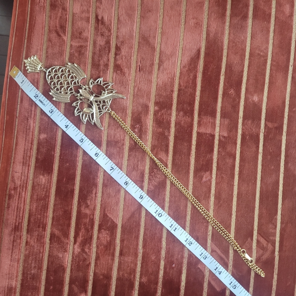 1980s XL Owl Necklace - Picture 4 of 7